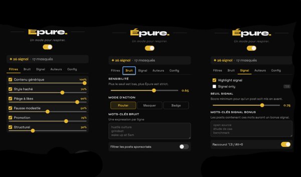 Epure, une extension chrome pour filtrer le feed linkedin